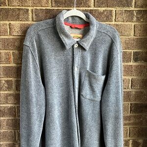 Tommy Bahama Relax Fleece Gray Button-Up Shirt Size XL